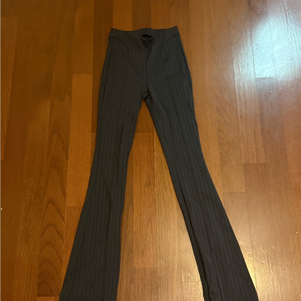 ALO Yoga Charcoal Pinstripe Flare Pants